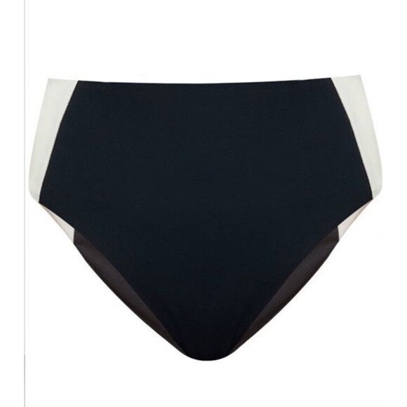 Veronica Beard Black White Ormond Bikini Bottom Swimwear Small Colorblock $158 - Picture 7 of 16